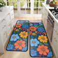 thumbnail image 4 of Kitchen Rugs Sets Of 2,Pioneer Flower Floral Print Pattern Anti Fatigue Kitchen Mat Rugs Non Slip Washable,Decorative Kitchen Floor Mats for Kitchen,Sink,Laundry,17"x47"+17"x47", 4 of 5