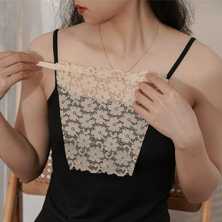 

Yuelianxi Lace Privacy Invisible Bra Lady Lace Peep Invisible Bra Clip On Mock Camisole Bra Insert Overlay Panel Vest