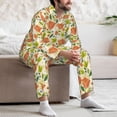 thumbnail image 7 of Salouo Rose Daisy Print Button-Front Long Sleeve Pajama Set for Men, Soft 2Pjs Men's Long Sleeve Sleepwear-Medium, 7 of 7