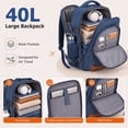 thumbnail image 4 of EDX 3 Piece Luggage Set with Backpack, Lightweight Hard Shell Suitcase Set, TSA Lock Travel Luggage with Spinner Wheels, 20 Inch Carry On Suitcase and Travel Bag for Men & Women, Blue, 4 of 8