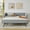 Grey, variant on Twin Size Daybed with Trundle, Upholstered Sofa Bed with Vertical Stripes Linen Fabric for Bedroom Living Room Guest Room, Grey