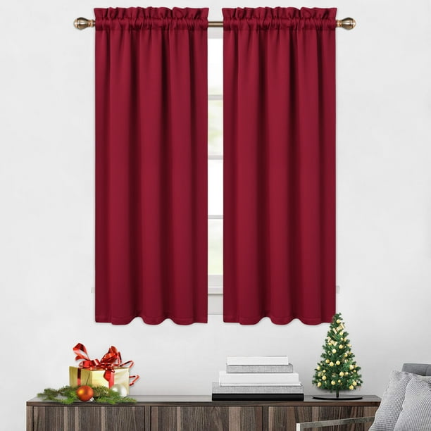 Kitsin Blackout Kitchen Curtains, Thermal Insulated Short Curtains for