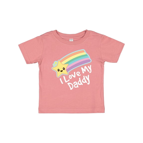 Inktastic I Love My Daddy Boys Girls Star Rainbow Boys or Girls Baby T-Shirt