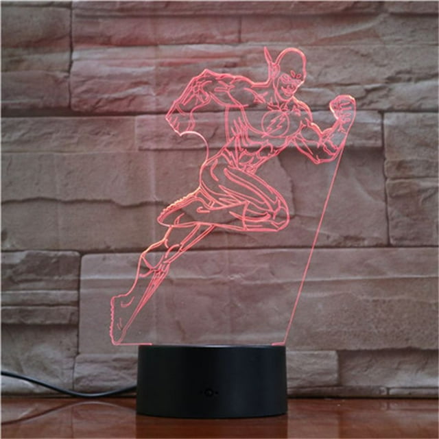 Luz nocturna LED 3D con destellos que cambian de color para niños y niños