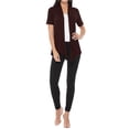 thumbnail image 5 of Women's Short Sleeve Open Front Cardigan Solid Draped Casual Design, 5 of 6