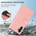 thumbnail image 6 of Wallet Case for Samsung Galaxy S22 Series, 5 Card Slots Protective Case Magnetic Closure Zipper Pocket Handbag PU Leather Flip Folio Case with Wrist Strap TPU Kickstand Full Protection Cover, 6 of 18