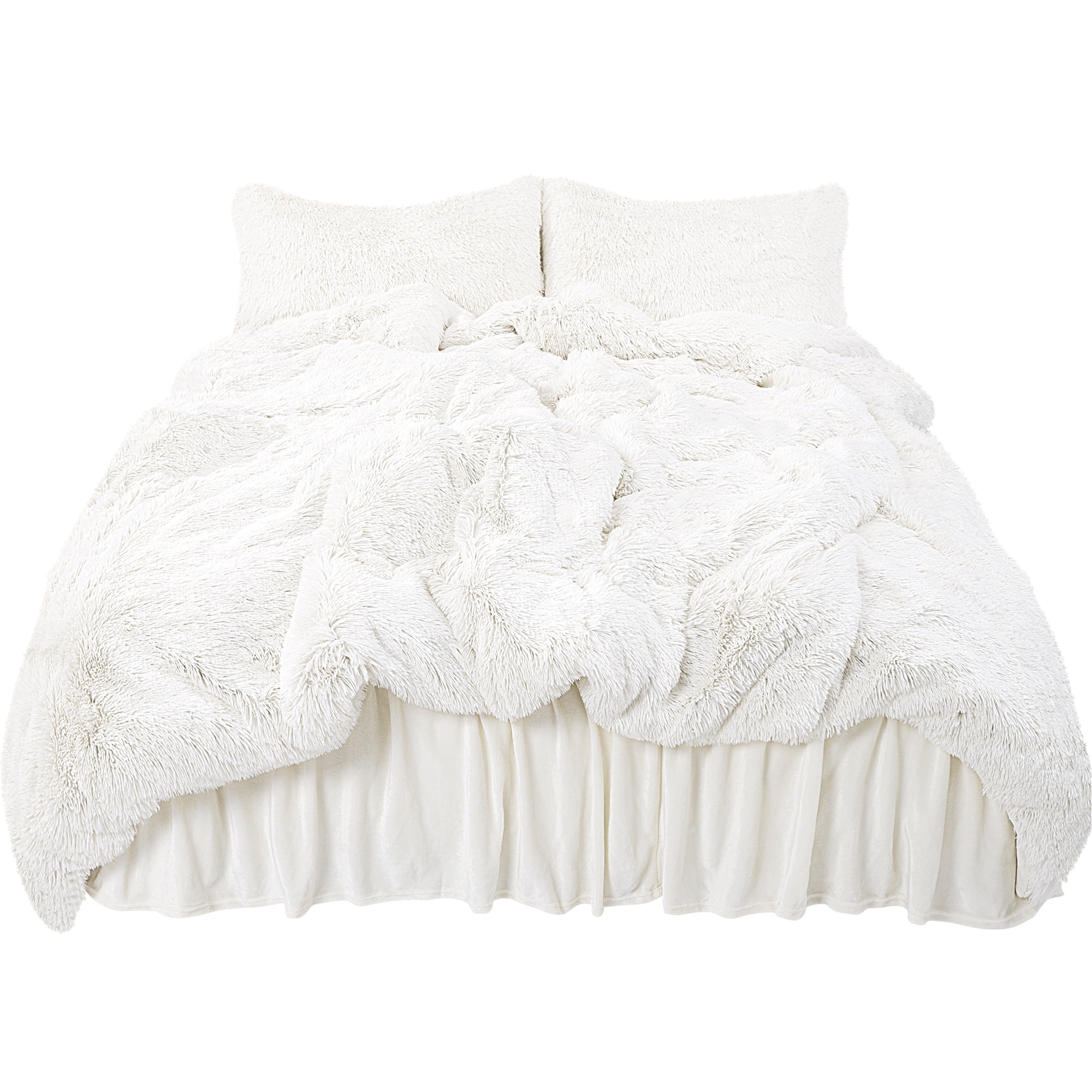 PiccoCasa 4Pieces Duvet Cover Set Plush Fluffy Quilt Cover with Velvet