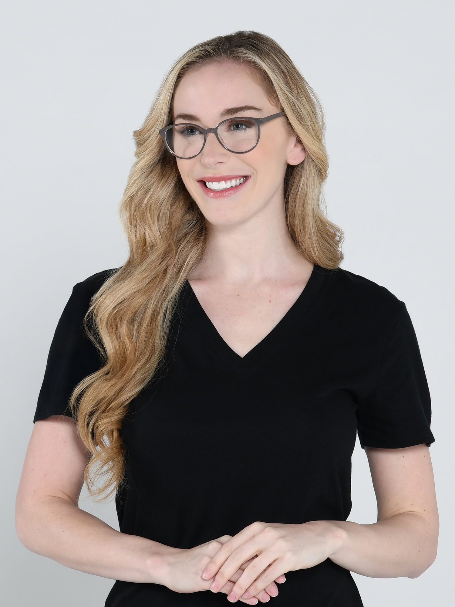 Foster Grant Black Round Reading Glasses