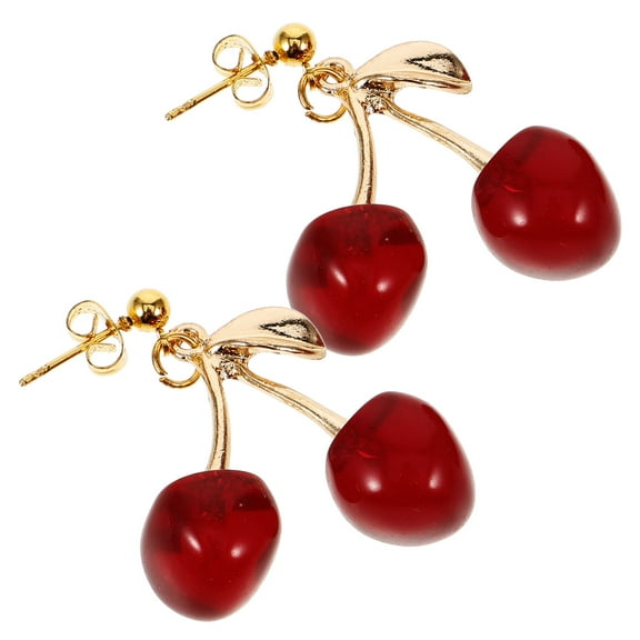 MLINS 1 Pair Cherry Earrings Fruits Earrings Dangle Earrings Ear Jewelry for Women