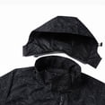 thumbnail image 4 of Black Warm Winter Coats, Polyester Solid Color Jackets, Women's Autumn and Winter Solid Color Maple Print Windproof and Rainproof Hooded Coat Breathable Outdoor Jacket, 4XL, 4 of 8