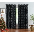 thumbnail image 6 of Junvictex Energy Saving 95% Black/Silver Blackout Window Curtain 52"Wx63"L for Living Room Foil Metallic Print, 2 Pcs, 6 of 7