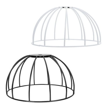 2 Pcs Homemade Chandelier Frames Tinsel Light Cage Guard Round Frame Wire Lamp Shade