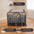 thumbnail image 4 of Tookss 32in Dog Crate Kennel for Large Dogs High Anxiety Dog Crate with Removable Crate Trays,Wheels and Double Door,Extra Large Escape Proof Dog Crate, 4 of 9