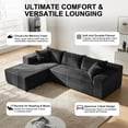 thumbnail image 3 of Xiweot 103" Cloud Sectional Couch for Living Room, Memory Foam Sectional Sofa with Deep Seat, Corduroy L Shaped Modular Sectional Couch with Left Facing Chaise, Black, 3 of 6