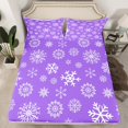 thumbnail image 2 of Homewish Xmas Snowflake 3pcs Twin Sheet Sets For Teens Boys Girls,Purple White Twin Fitted Sheet,Merry Christmas Breathable Flat Sheet,Ultra Soft Home Decor, 2 of 7