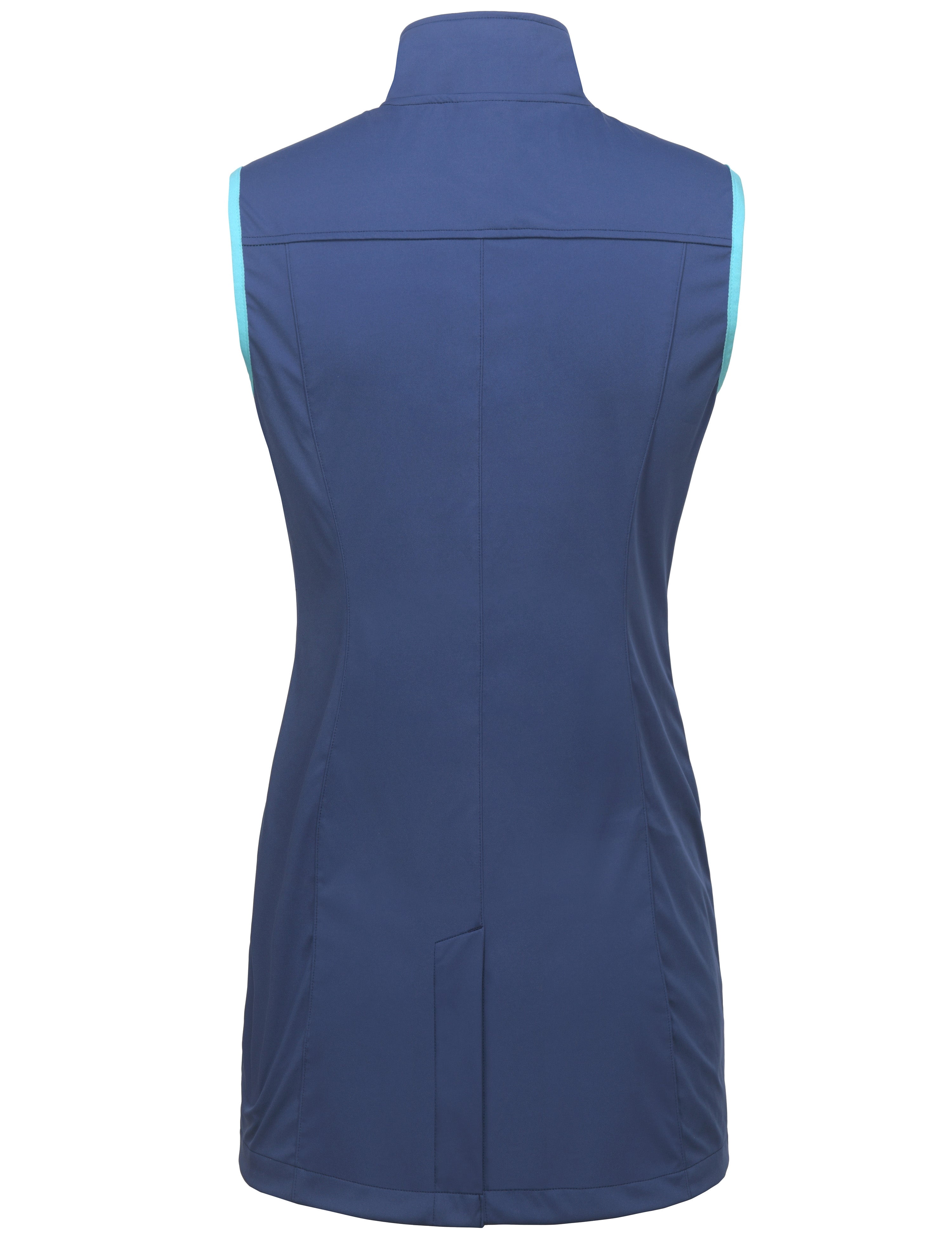 Little Donkey Andy Women's Lightweight Softshell Long Vest, Windproof Sleeveless Jacket for Golf Running Hiking Travel Blue XL