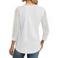 thumbnail image 7 of yuuuggc 3/4 Length Sleeve Women Tops Crew Neck Blouses Dressy Casual Summer T Shirts Loose Fit Business Work Clothes Long Sleeve Top(White,XL), 7 of 7