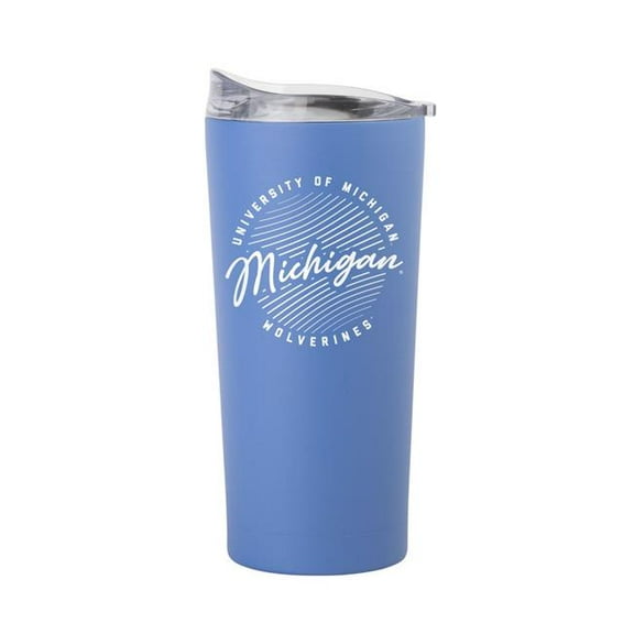 Logo Brands 171-S20PT-ARC-35 20 oz Michigan Retro Script Arctic Powder Coat Tumbler