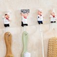 thumbnail image 4 of 4 Pcs Hook Resin Cartoon Chief Stainless Steel Hanging Rack Wall Mounted Adhesive Door Accessories Kitchen Bathroom Hanger, 4 of 9