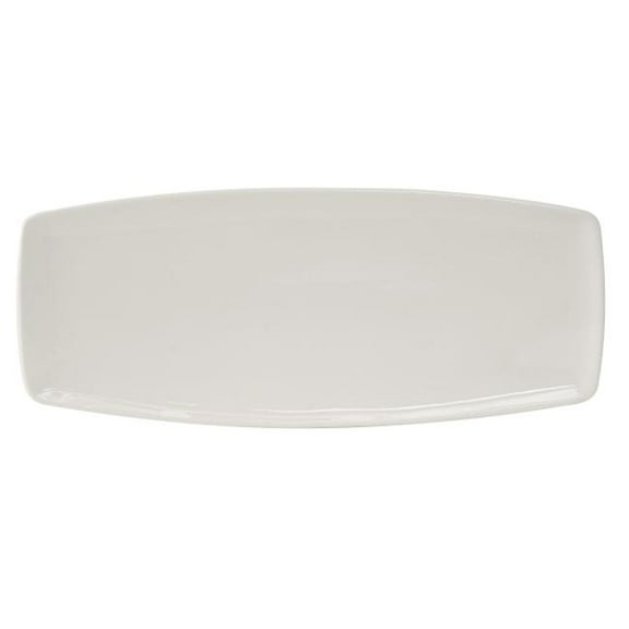 Tuxton AMU-552 Rect Plate with Tapered,14x5. 87, Pearl White