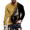 thumbnail image 1 of EGNMCR T-shirts pour Hommes Hommes Manches Longues Imprimé Col Rond Chandail T-Shirt Blouse, 1 of 3