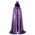 thumbnail image 4 of Yuncity Unisex Halloween Hooded Cape Graphic Print Sleeveless Cloak Flowy Lightweight Cosplay Stage Performance Clothes Purple, 4 of 5