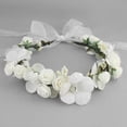 thumbnail image 3 of Womens Girls Boho Floral Wreath Flowers Headband Hair Band Flower Hair Wreath Wedding Hair Accessories - White, as described, 3 of 10