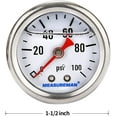 thumbnail image 2 of MEASUREMAN 1-1/2" Dial Size, 304 Stainless Steel case, Liquid Filled Fuel Pressure Gauge, 0-100Psi, 3-2-3%, 1/8"NPT Center Back Mount, 2 of 7