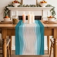 thumbnail image 2 of Table Runner 72 Inches Long for Kitchen Dining, Blue Stripes Dresser Scarf Farmhouse, Dining Table Decorations for Wedding/Parties, Modern Gradient Abstract Striped Lines 18 x 72 In, 2 of 8