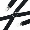 thumbnail image 4 of TOPTIE Men's Solid Suspenders Elastic 3/4 Inch X Back Adjustable Suspenders-Black, 4 of 7