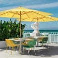 thumbnail image 3 of Yescom 13FT Large Outdoor Patio Umbrella UV30+ Wood 8 Rib Pole for Table Beach Yard Garden Wedding Deck Cafe Pool yellow, 3 of 9