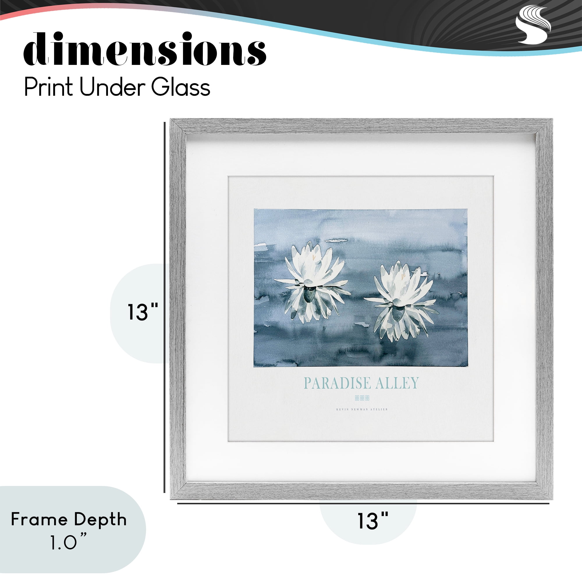 Stupell Industries Paradise Alley Water Lilies Gray Framed Print Under Glass, design by Jadei Graphics