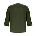 thumbnail image 5 of cocolona Womens 3/4 Sleeve Shirts Trendy Button V Neck Tops Dressy Casual Blouse Solid Color Loose Lightweight Tops, 5 of 6