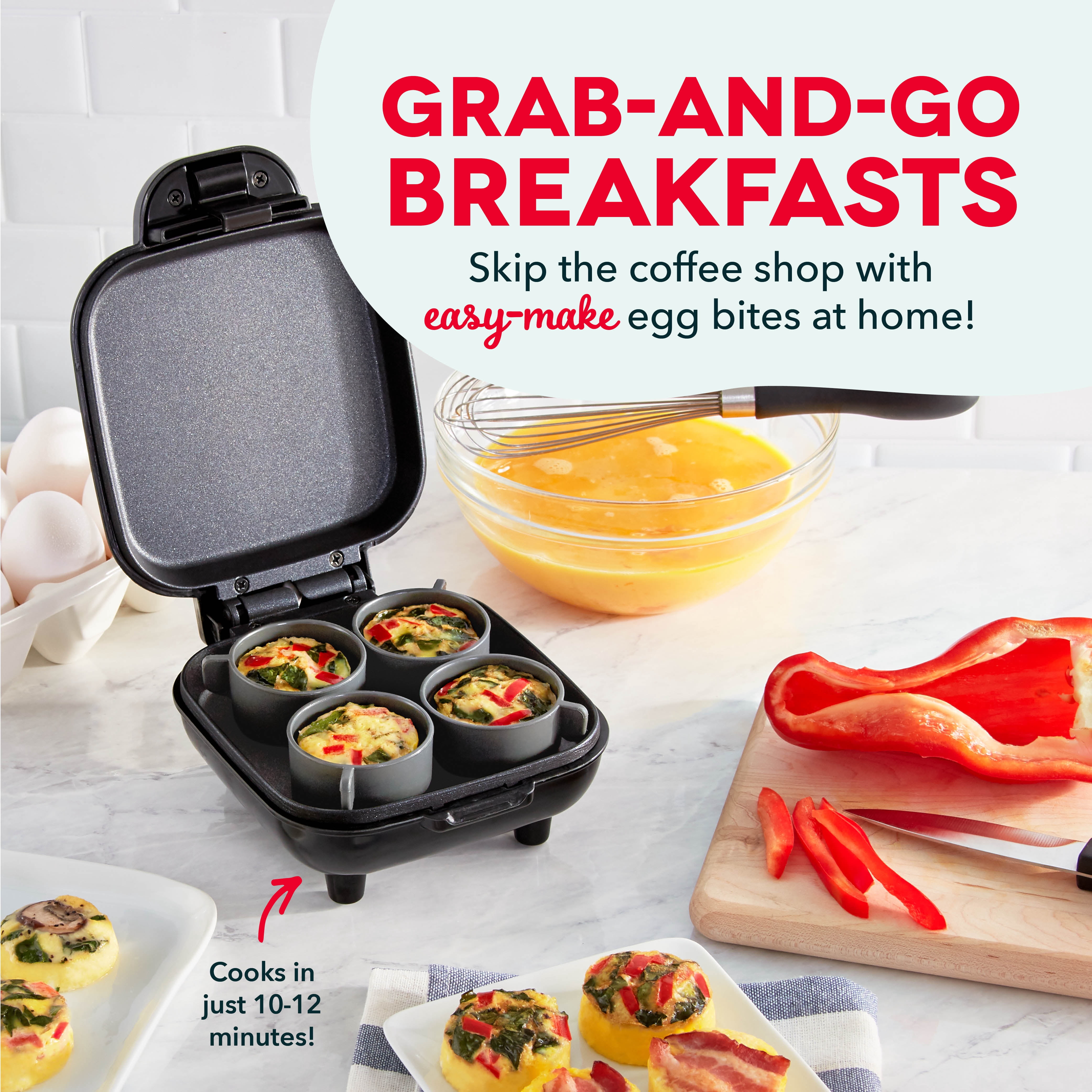 Dash Egg Bite Maker, Makes 4 Egg Bites, Black