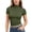 AC03-Army Green, variant on Womens Fashion Mock Turtle Neck Short Cap Sleeve Shirts Slim Fit Dressy Casual Tight Crop Tops Y2K 2026 Summer Light Blue 2XL