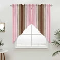 thumbnail image 5 of Pink Wood Grain Kitchen Window Curtains, Swag Curtains Valance for Bedroom Living Room Bathroom, Brown Vintage Mottled Country Stripes Rod Pocket Window Curtain Block Drapes 2 Panels 36"x63", 5 of 9