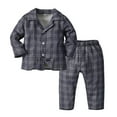 thumbnail image 2 of AJIWYH Toddler Kids Baby Boys Girls Plaids Print Pajamas Winter Coats Pants Outfits Set Toddler Girl Pajamas (Blue,12-18 Months), 2 of 4