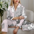 thumbnail image 6 of Vsdgher cat Pajamas Set Long Sleeve Sleepwear Womens Button Down Nightwear Pj Sets-Medium, 6 of 7