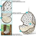 thumbnail image 3 of Sunnydaze Danielle Resin Wicker Egg Hanging Chair with Cushions, Beige, 3 of 8