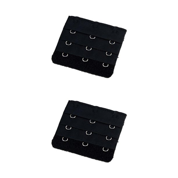 Qarigey Correa de extensión extensores de sujetador hebilla 3 ganchos mujeres transpirable Multicolor longitud ajustable Gadgets 3 filas ropa negro 2piezas