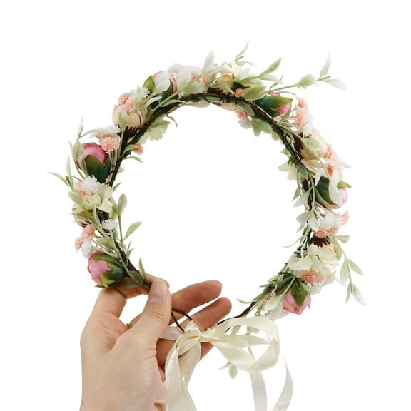 Camellia Flower Crown Hair Accessories for Women - Costume Wedding Dancing Cosplay Festivals Party Favors Supplies Gift