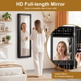 thumbnail image 5 of LIVIZA Full-Length Mirror Jewelry Cabinet with Hooks & Storage Shelves, Wall Door Mounted Jewelry Armoire Organizer,Black, 5 of 8