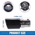 thumbnail image 2 of Exhaust Tip Tail Pipe with Red LED Lights Adjustable 1.4-2.2Inch Inlet 8.3Inch Length Stainless Steel, 2 of 6