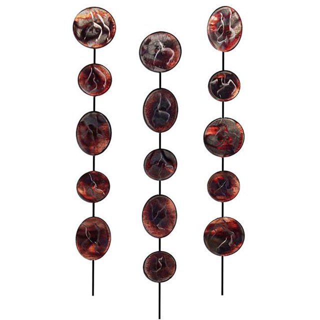 7055 700371827977 Stix de Raisin Art Mural en Métal&44; Lot de 3