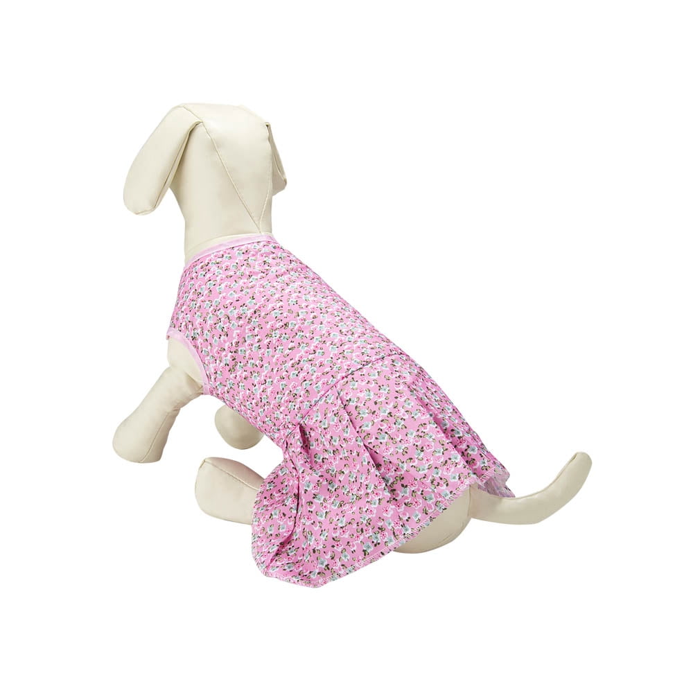 Pink Floral Dog Dress – Lightweight Everyday Outfit for Small Breed Dogs & Puppies – Multiple Sizes Available