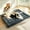Grey-Faux Fur, variant on Dog Bed Mat Mattress Topper, Fluffy Breathable Roll Up Mattress Topper, Four Corner Strap, Rectangular for Large Dogs And Multi-Pet Households, Family Members Playing with Pets in The Living Room