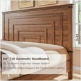 thumbnail image 4 of OKD Farmhouse King Size Bed Frame w/ 54" Tall Geometric Headboard, Rustic Wood Platform Bed w/ 2 Large Storage Drawers, Wood Slats Support, Noise Free, No Box Spring Needed, Reclaimed Barnwood, 4 of 7