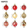 thumbnail image 3 of Uutvmp 100Pcs Christmas Balls, 1.57" Christmas Tree Decoration Ornaments for Xmas Tree Holiday Wreath Garland Decor Ornaments, Red and Gold, 3 of 9