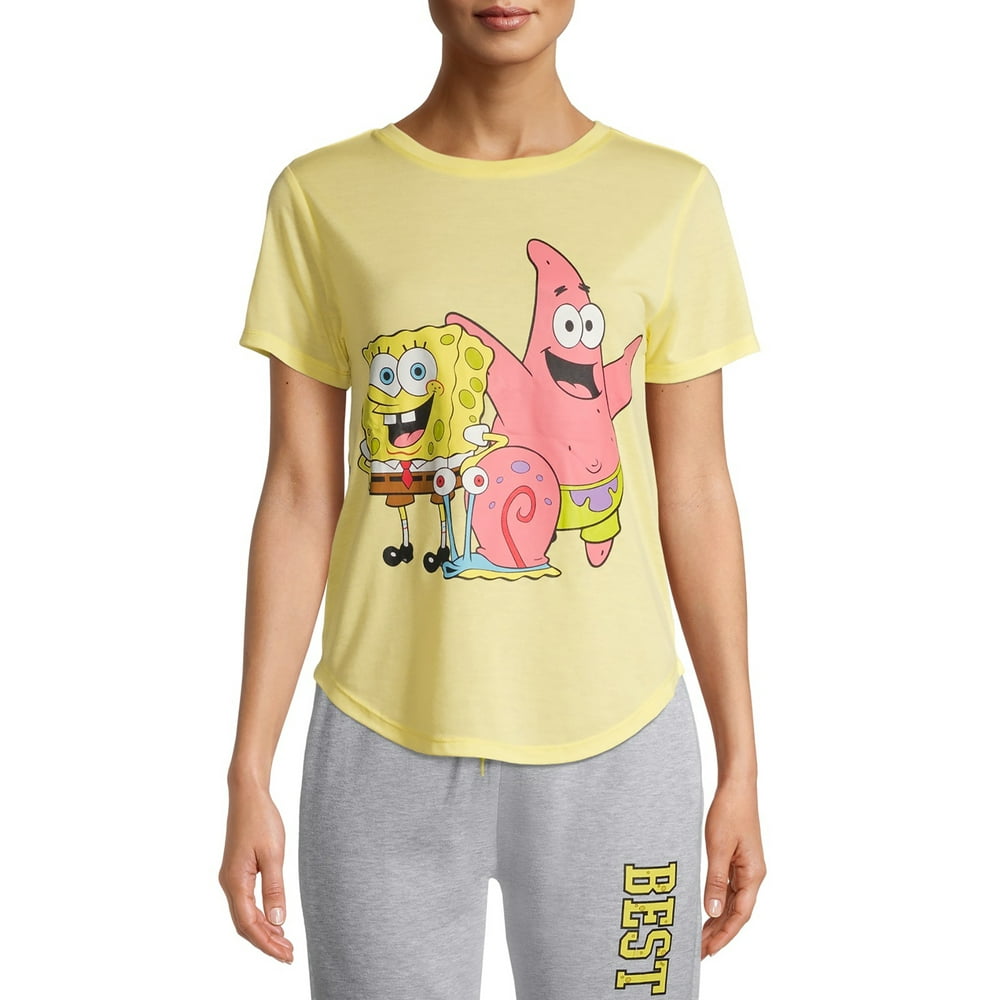 SpongeBob SquarePants Juniors' Graphic T-Shirt - Walmart.com - Walmart.com