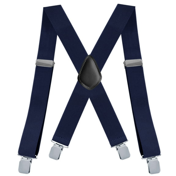 TELOLY Suspenders for Men,Suspenders for Men Heavy Duty with Adjustable Elastic,X Back Shirt Stays for Men with 4 Clips